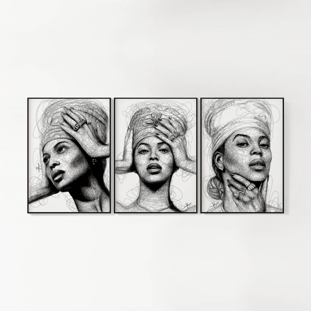 BEYONCE Set of 3 Prints