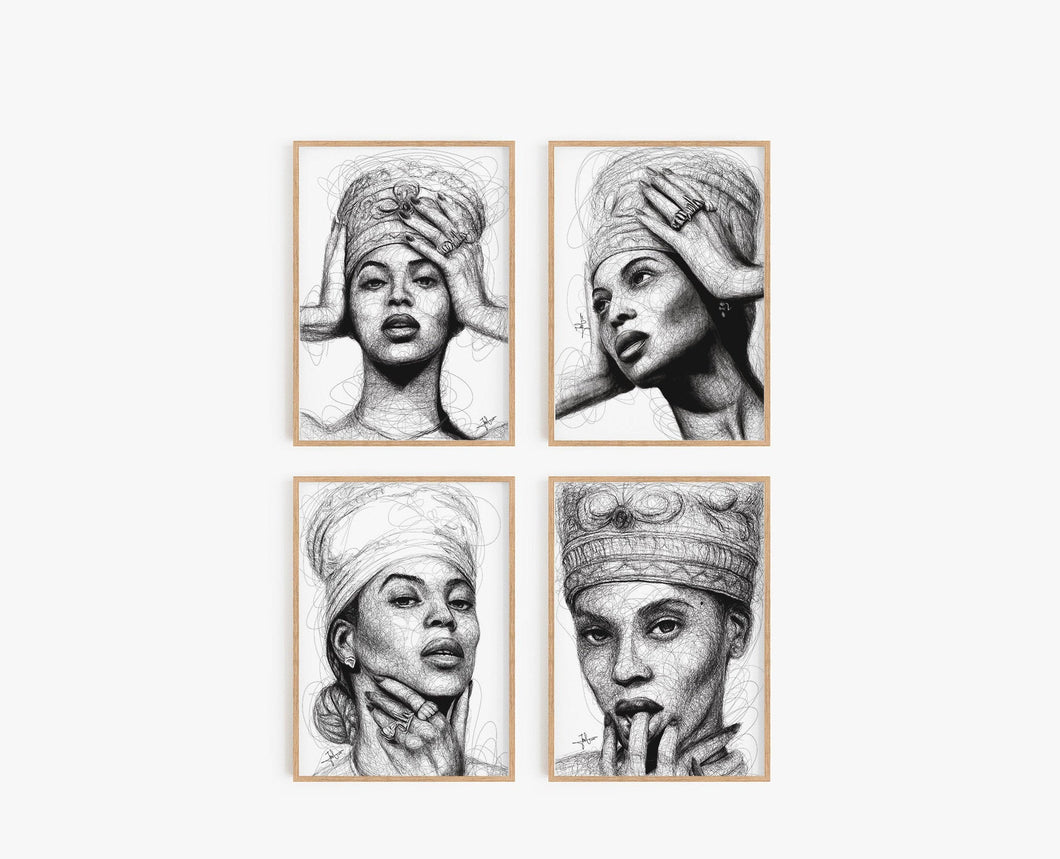 BEYONCE Set of 4 Prints